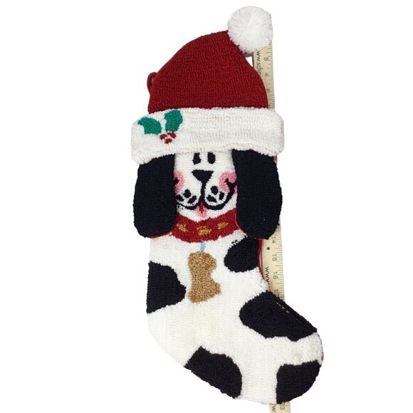 Rug Hook Hooked Dalmatian Dog Puppy Christmas Stocking 3D Latch Hook Plush - Picture 5 of 8